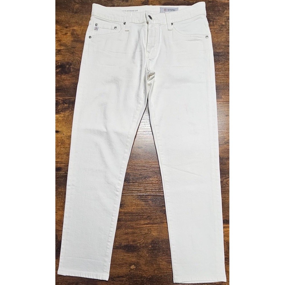 Adriano Goldschmied Denim The Ex-Boyfriend SlimSlouchy White Jeans Women's 28x28